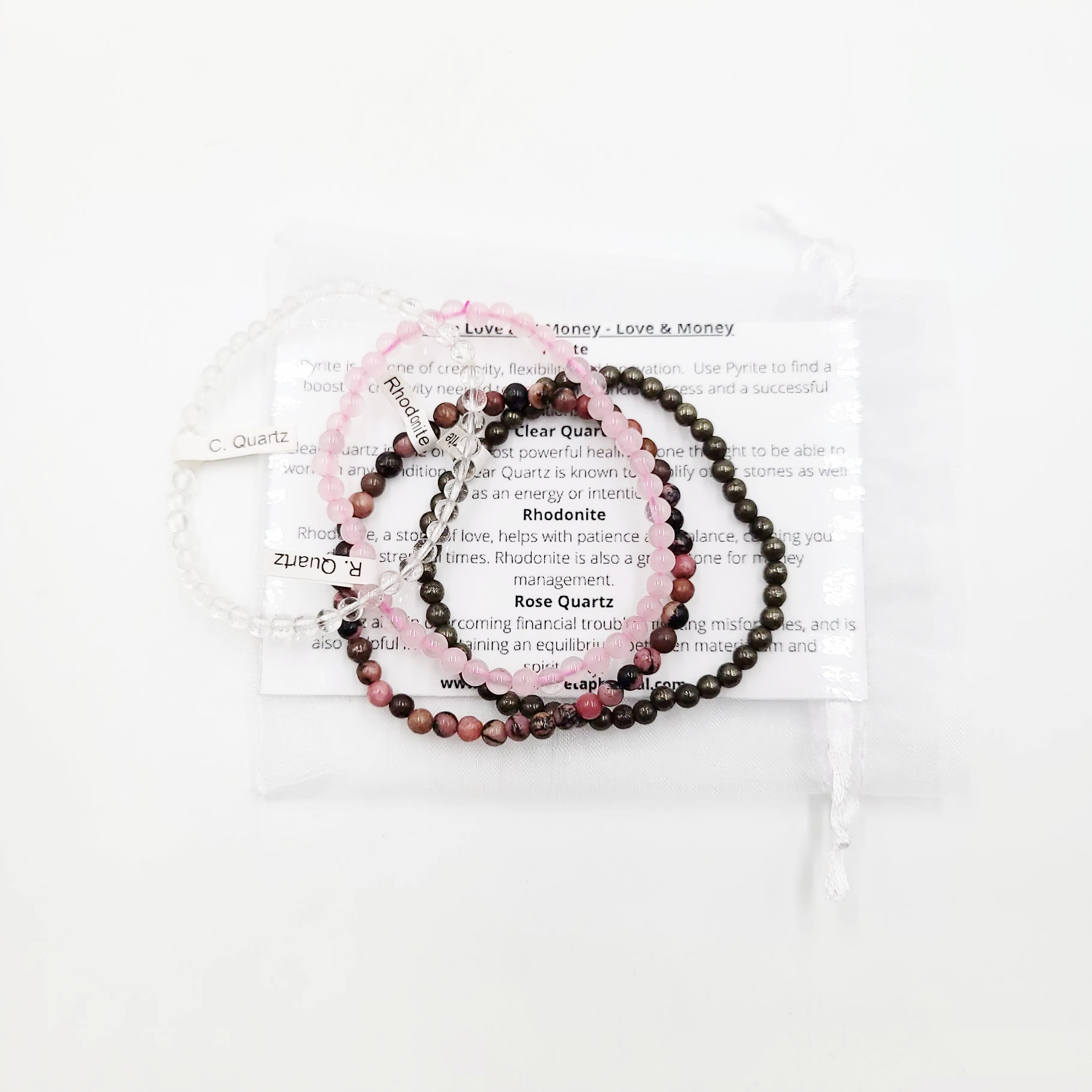 For the Love and Money - Love & Money Bracelet Set 4mm Bead Bracelets - Elevated Metaphysical