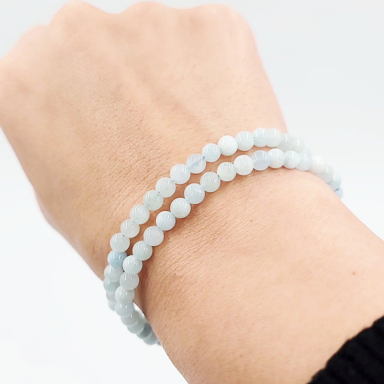 Aquamarine Bracelet 4mm Bead Bracelet - Elevated Metaphysical