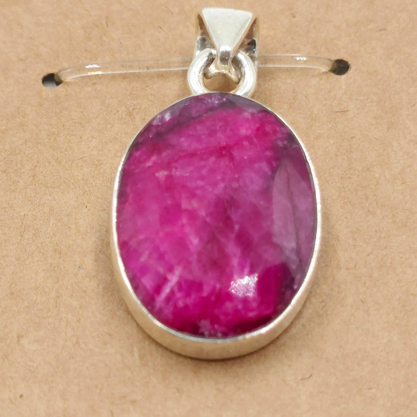 Ruby Pendant Sterling Silver