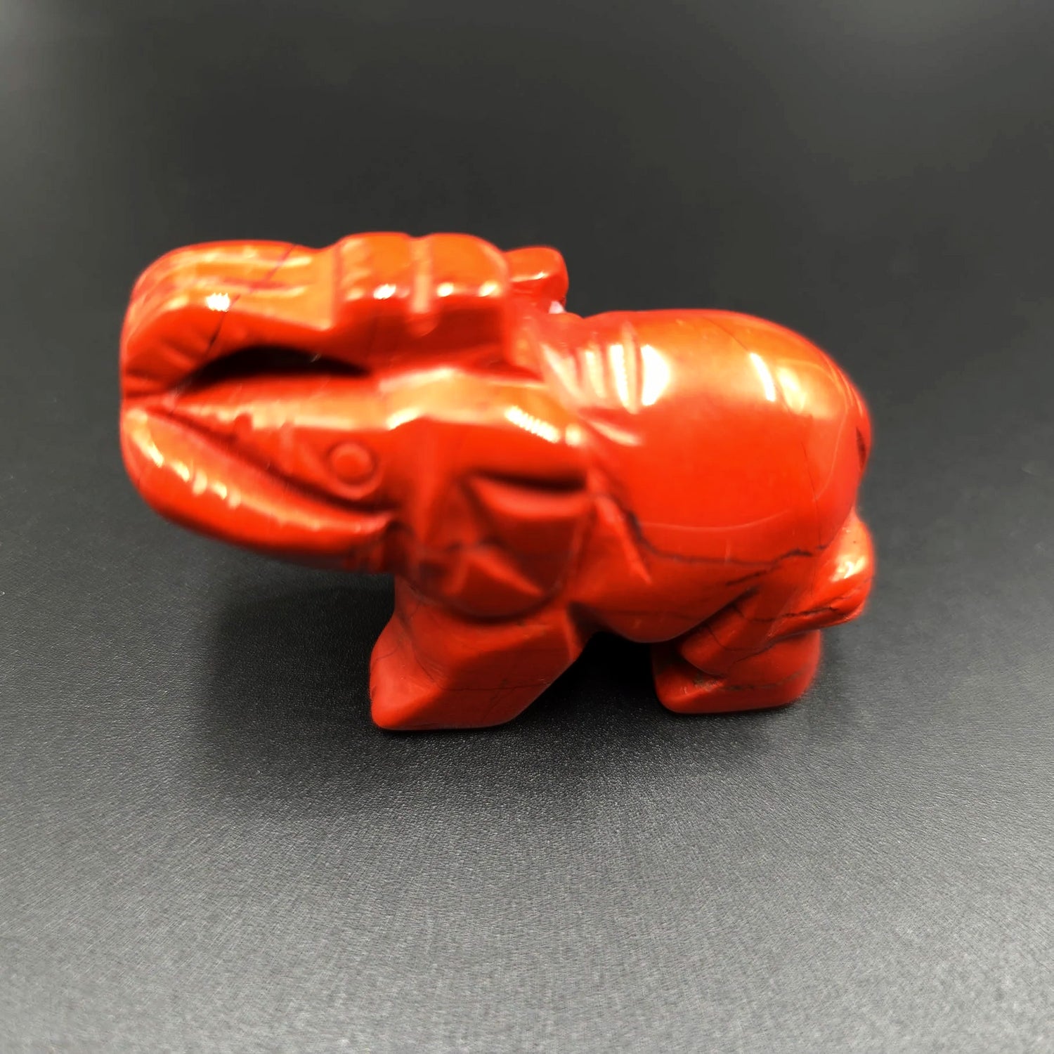 Red Jasper Elephant Figurine 2" 50mm - Elevated Metaphysical