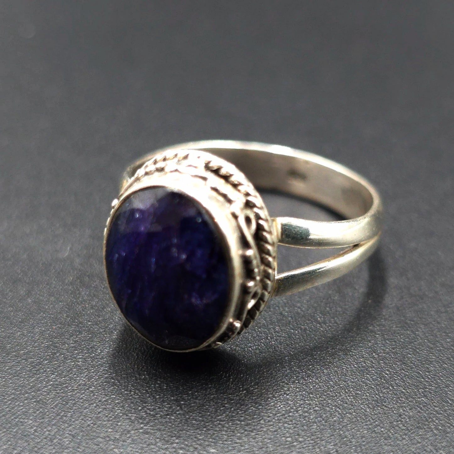 Sapphire Ring Sterling Silver Size 7 Solitaire