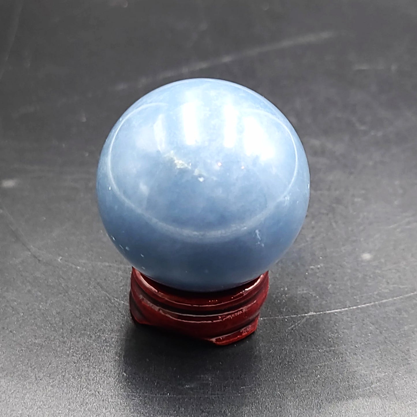 Angelite Sphere 45mm 1.8" 135g 4.8oz - Elevated Metaphysical