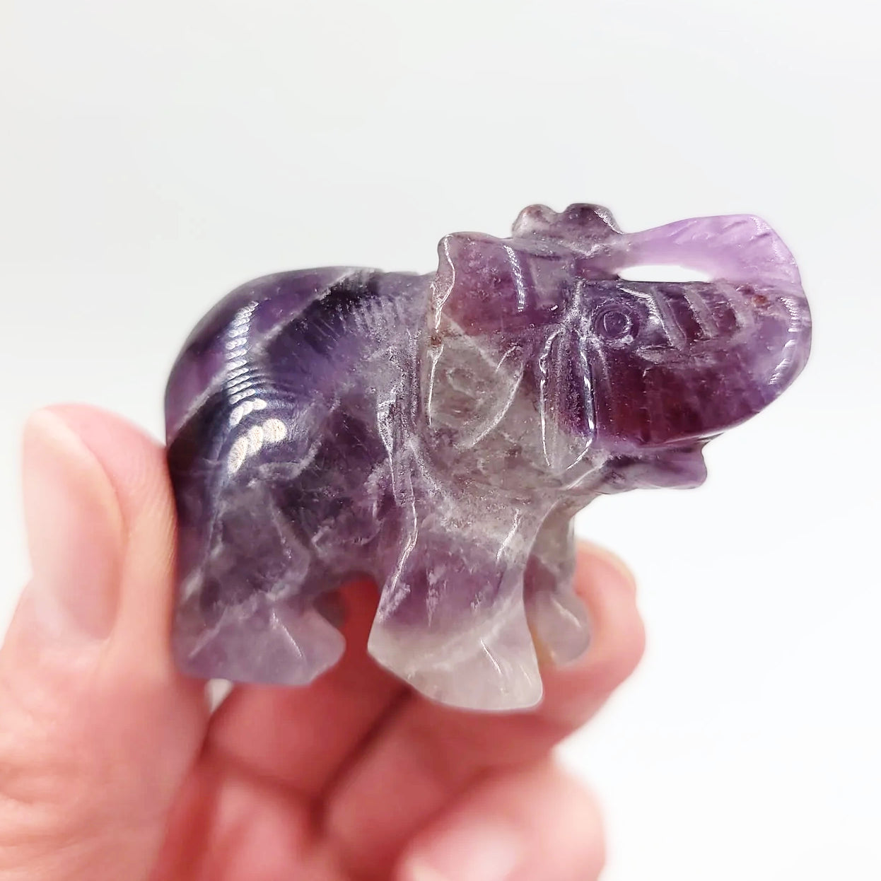 Amethyst Elephant Figurine 2" 50mm - Elevated Metaphysical