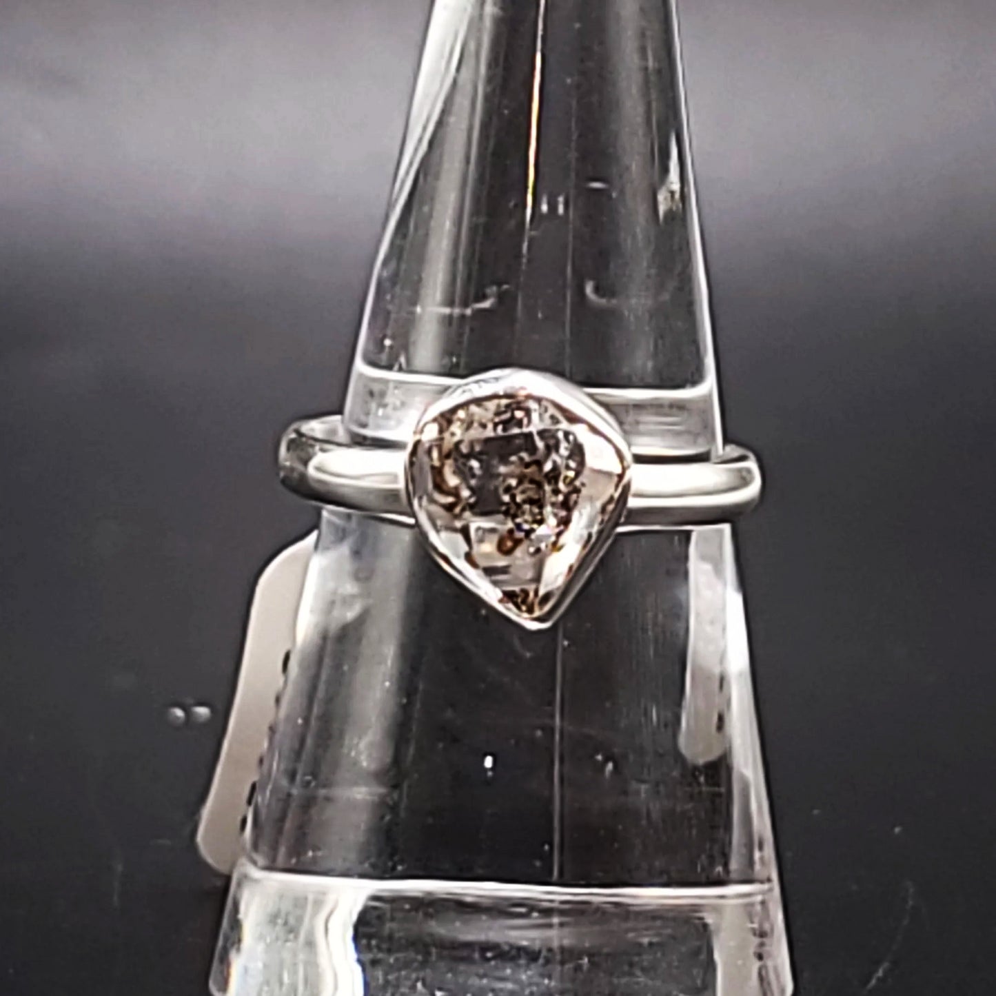 Herkimer Diamond Ring Sterling Silver Band Size 9