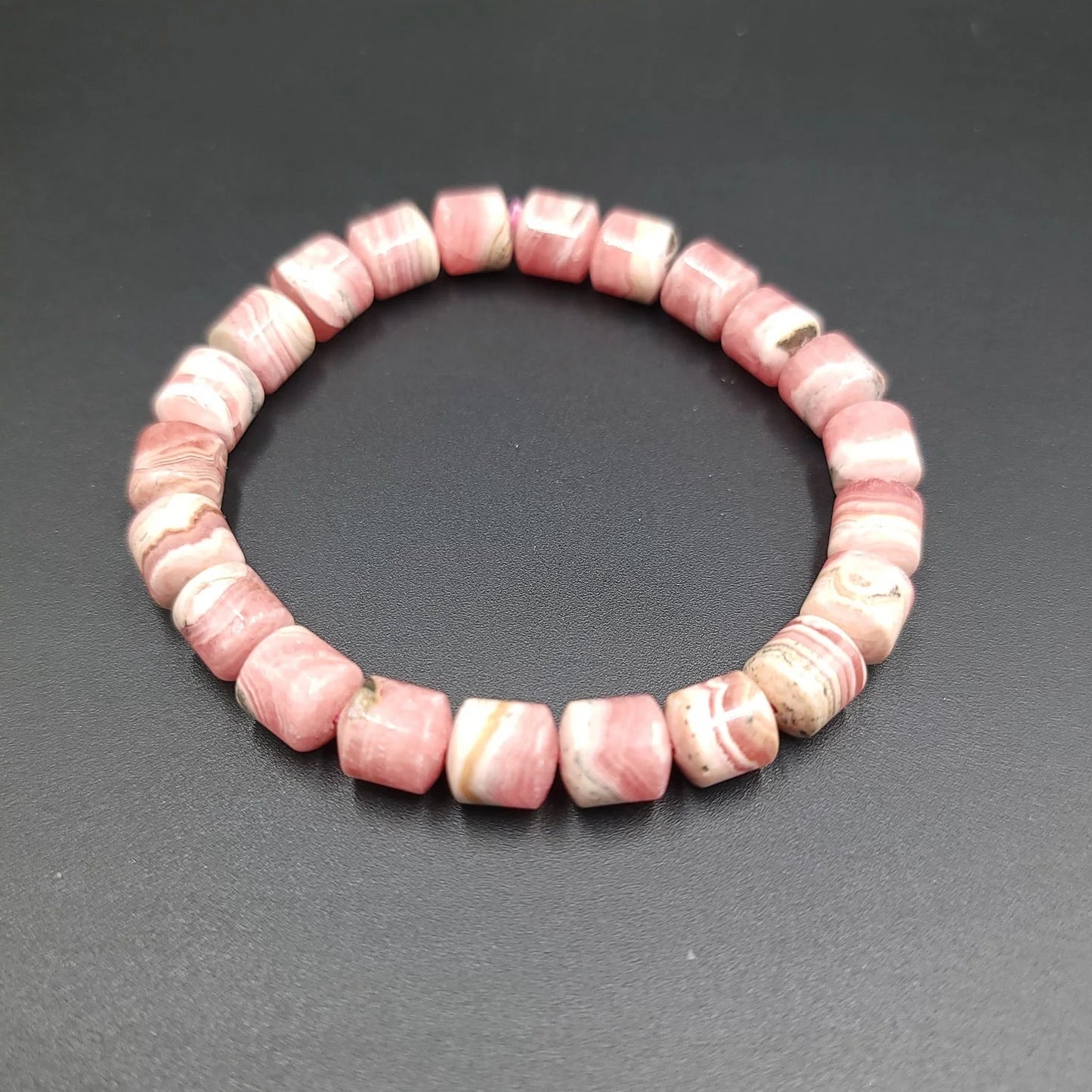 Rhodochrosite Bracelet Tube Bead 8mm