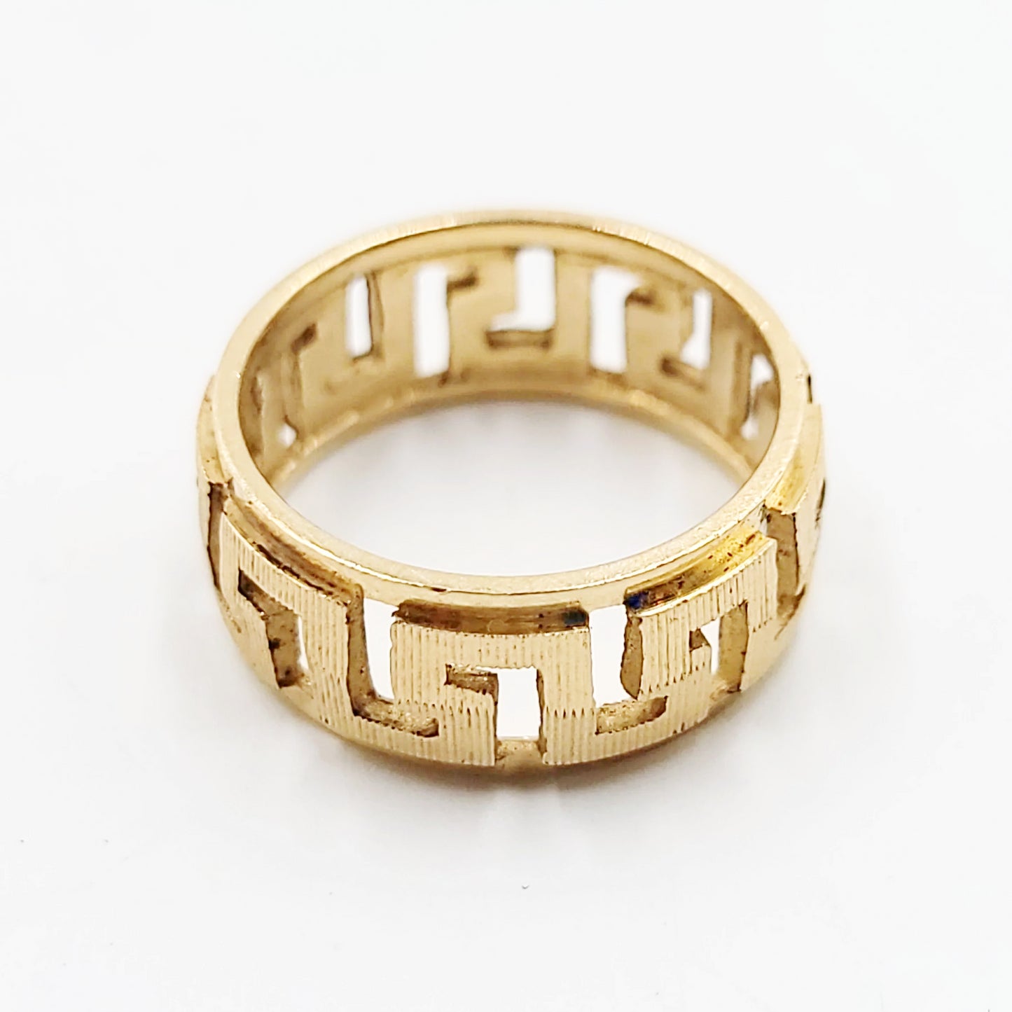 14kt Greek Key Ring Yellow Gold Band Size 6 - Elevated Metaphysical