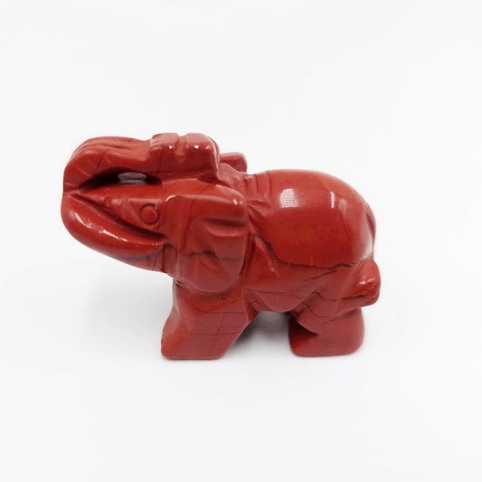 Red Jasper Elephant Figurine 2" 50mm - Elevated Metaphysical