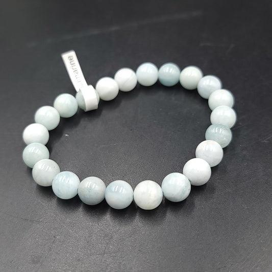 Aquamarine Bracelet 8mm Bead Bracelet