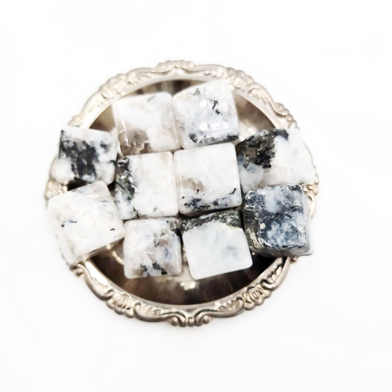 Rainbow Moonstone Cube Tumbled Stone HQ - Elevated Metaphysical