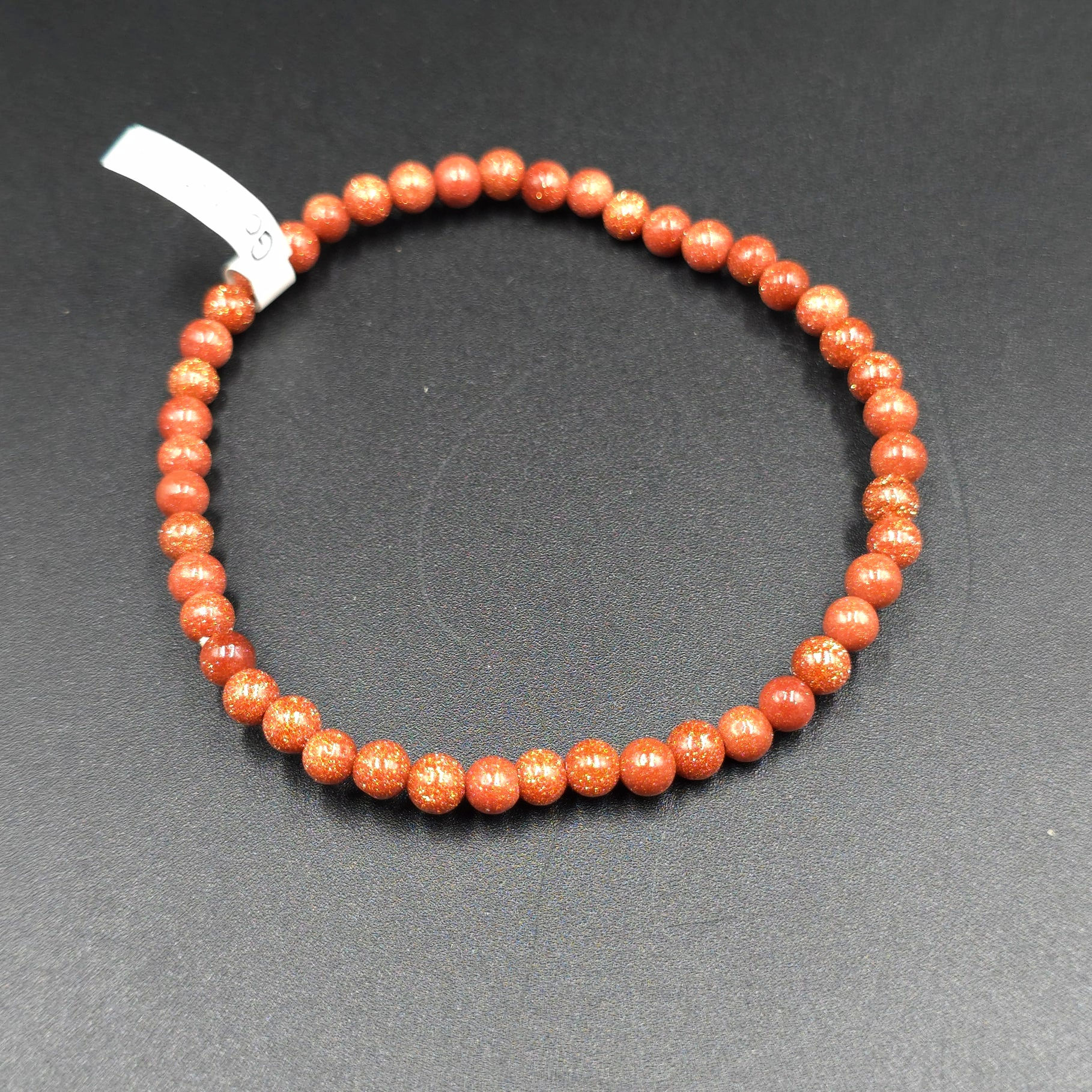 Goldstone Bead Bracelet 4mm Gold Sandstone - Elevated Metaphysical