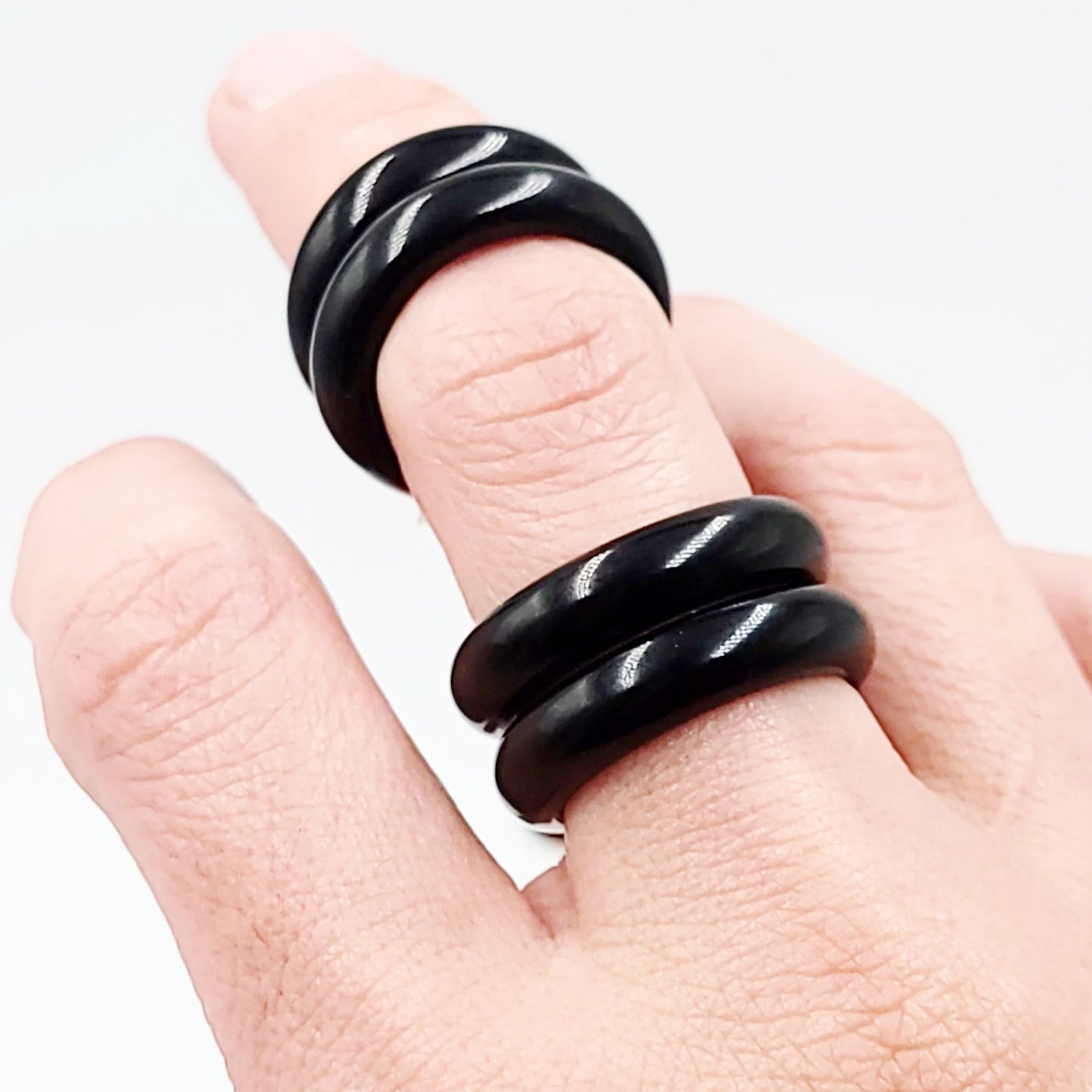 Black Obsidian Ring Band