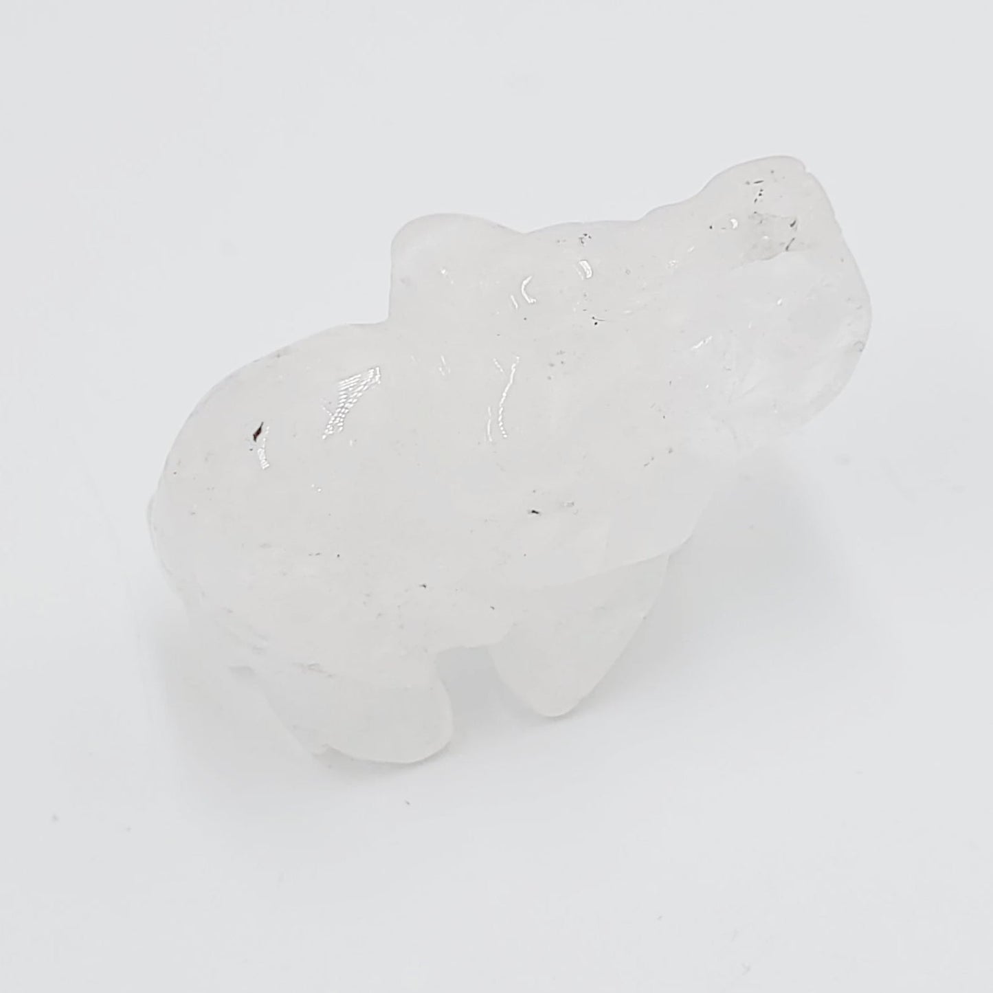 Clear Quartz Elephant Figurine 2" 50mm