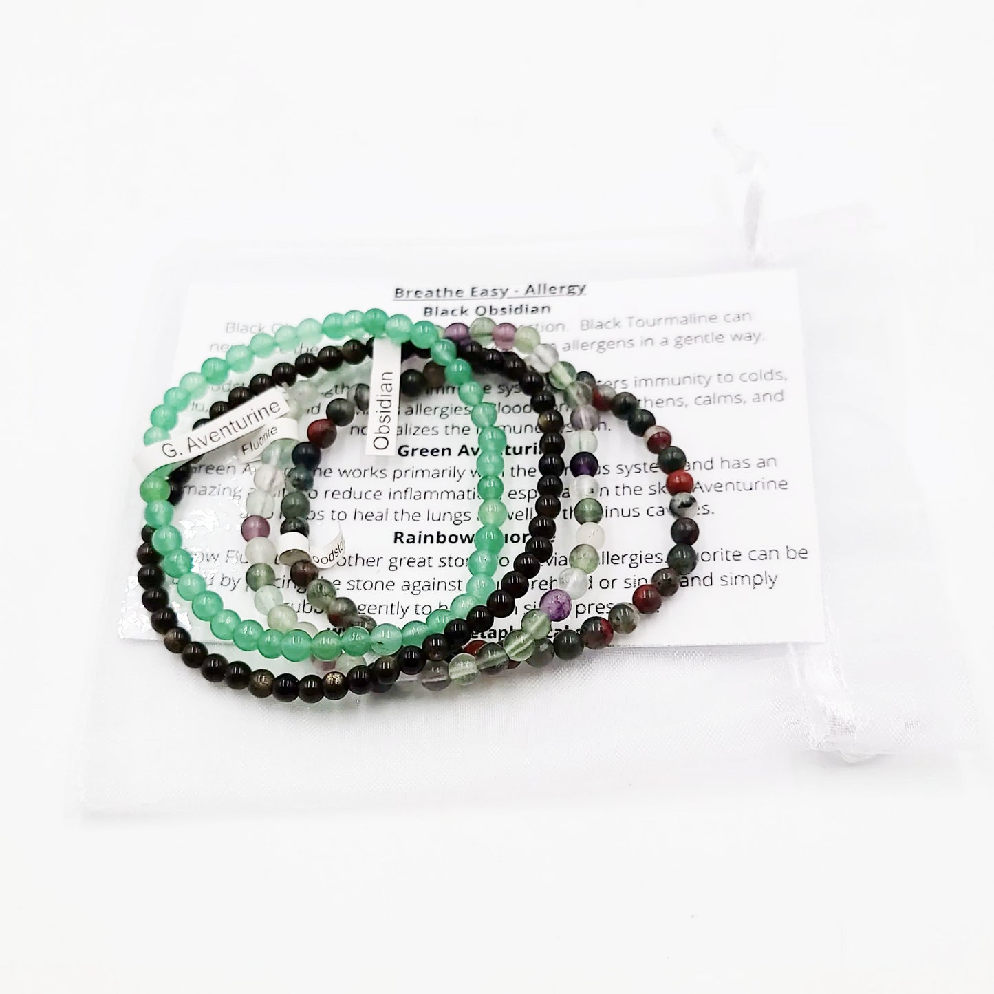 Breathe Easy - Allergy Bracelet Set 4mm Bead Bracelets