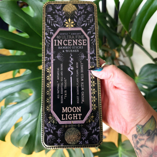 Moon Light 40 Premium Incense Sticks & Burner Set