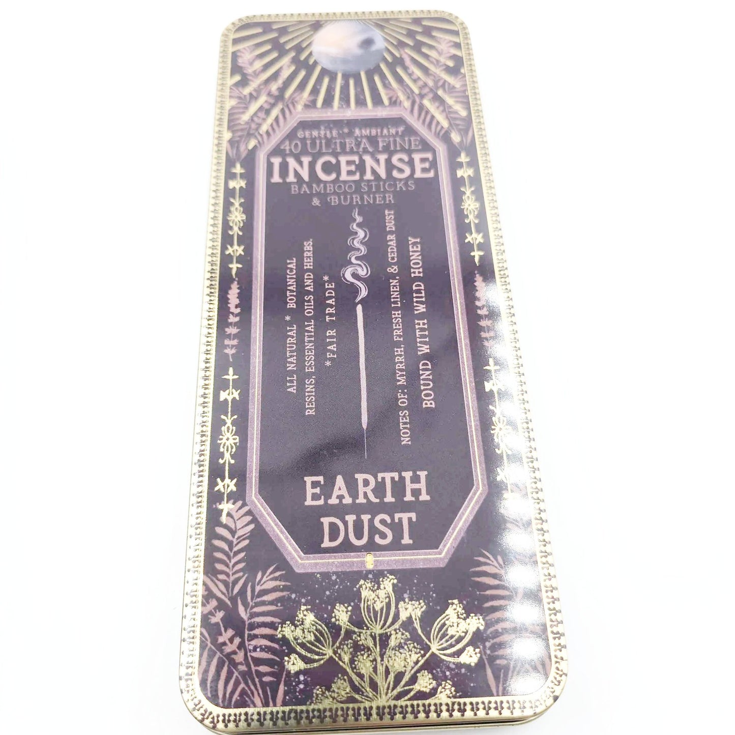 Earth Dust 40 Premium Incense Sticks & Burner Set