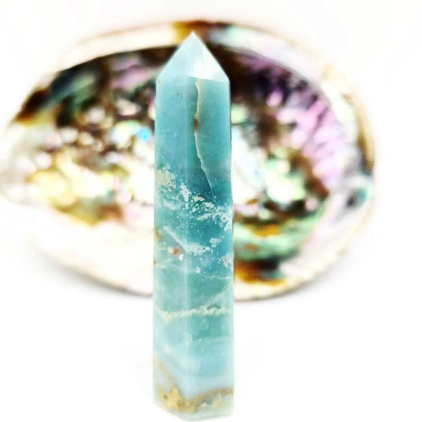 Caribbean Calcite Tower Caribbean Calcite Point 3 1/4" 85mm - Elevated Metaphysical