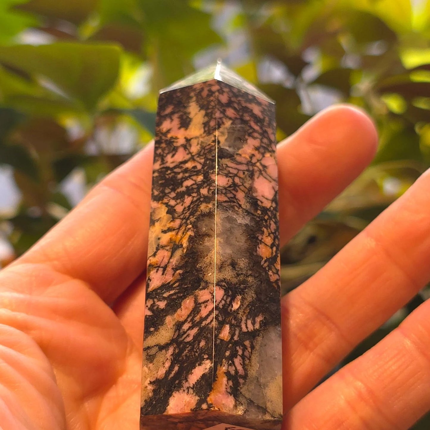 Rhodonite Tower Rhodonite Point 3 1/4" 85mm