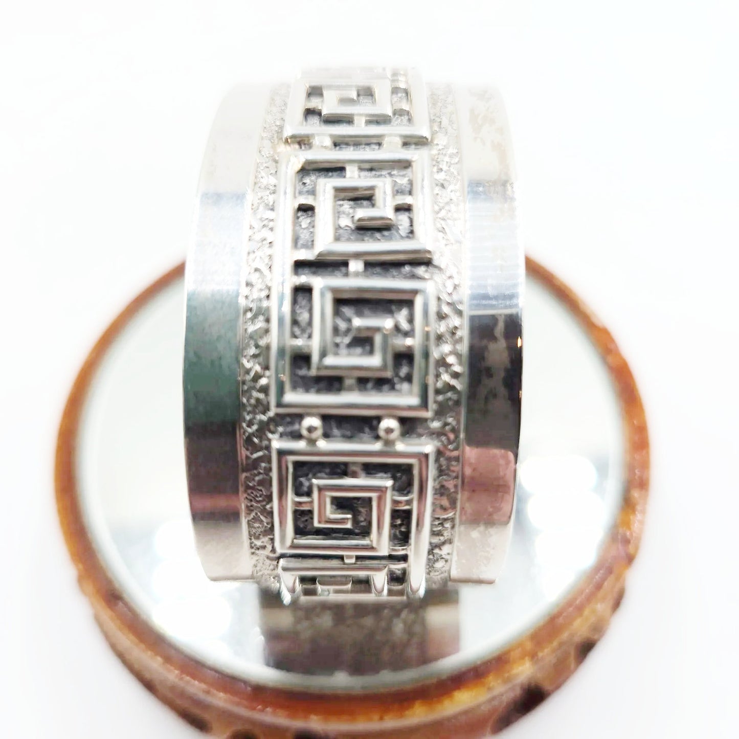 Danecraft Greek Key Sterling Silver Bracelet Cuff - Elevated Metaphysical
