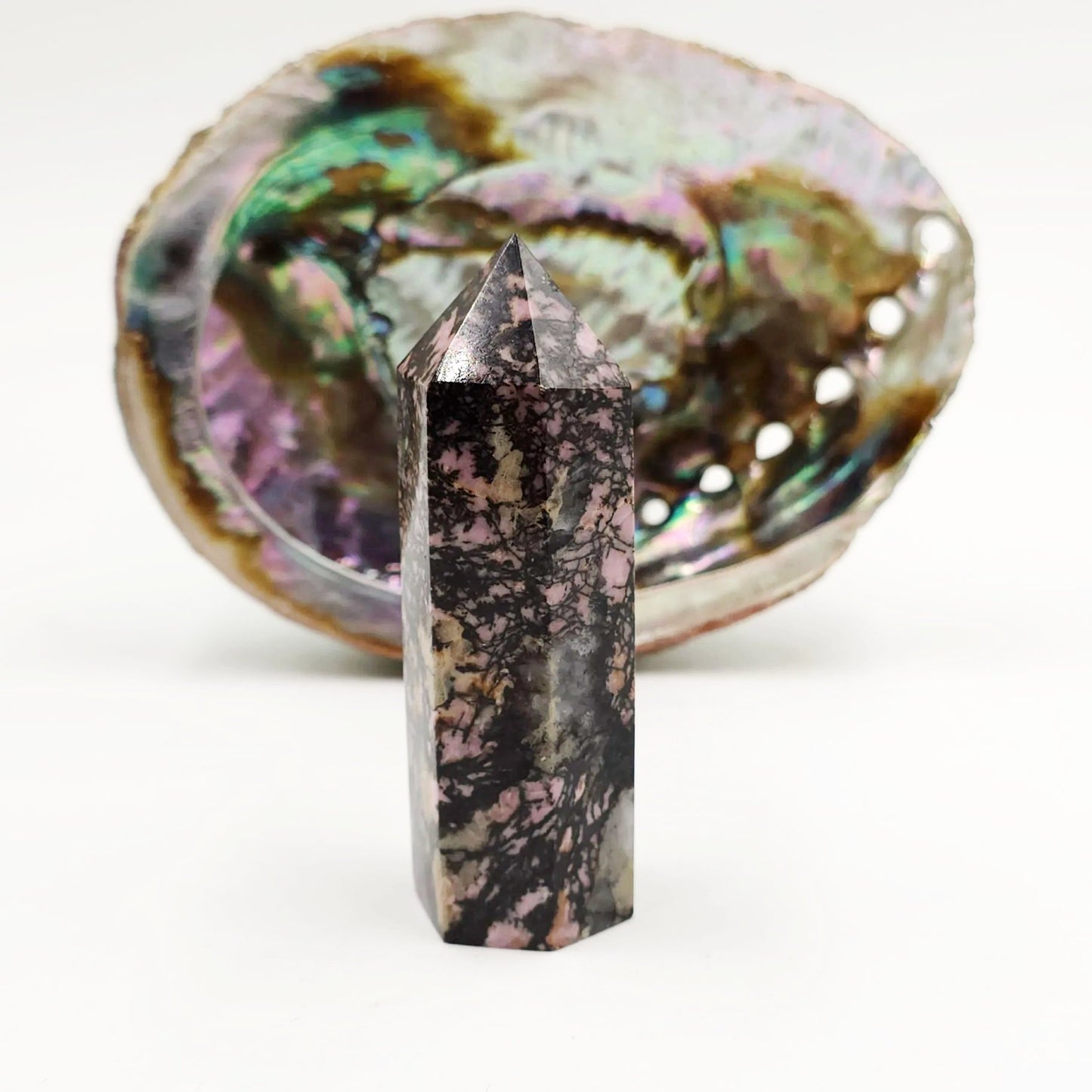 Rhodonite Tower Rhodonite Point 3 1/4" 85mm