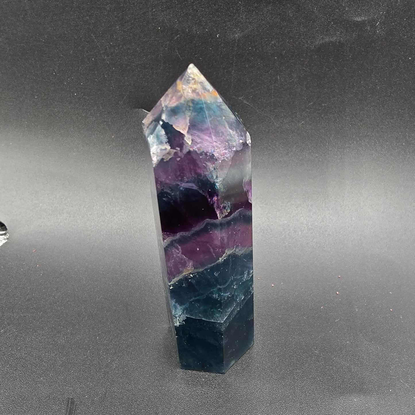 Fluorite Tower Rainbow Fluorite Point 3 1/4" 85mm - Elevated Metaphysical
