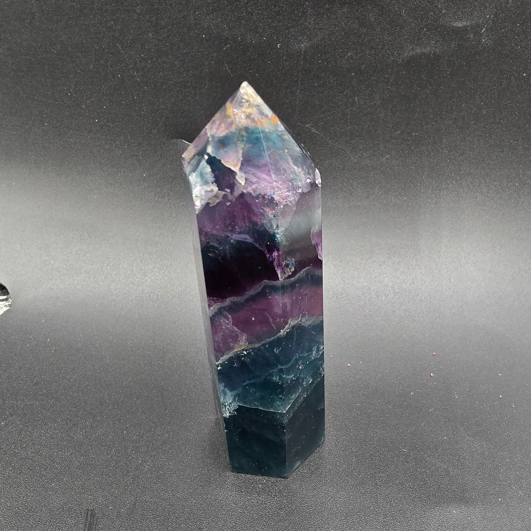 Fluorite Tower Rainbow Fluorite Point 3 1/4" 85mm - Elevated Metaphysical