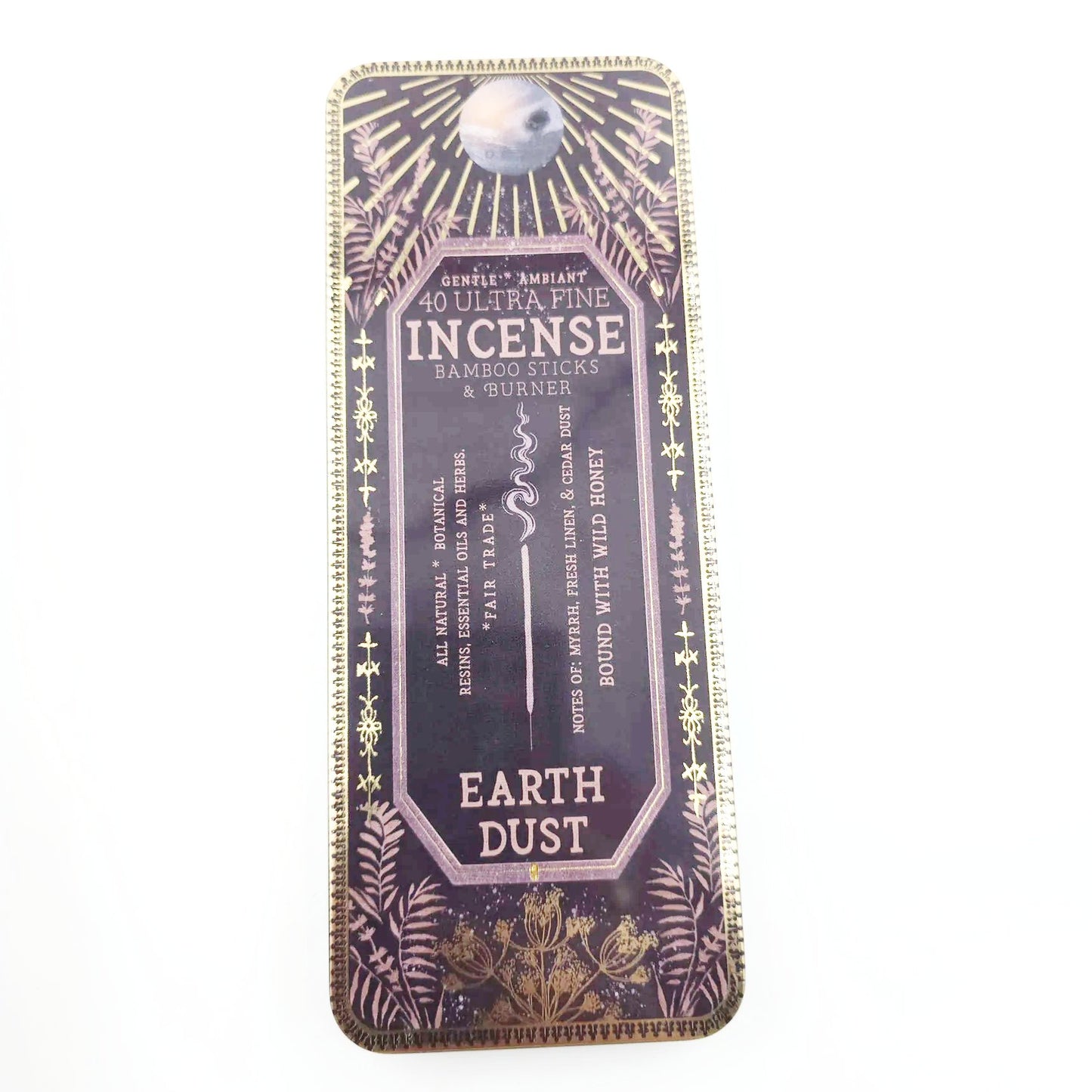 Earth Dust 40 Premium Incense Sticks & Burner Set