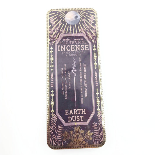 Earth Dust 40 Premium Incense Sticks & Burner Set