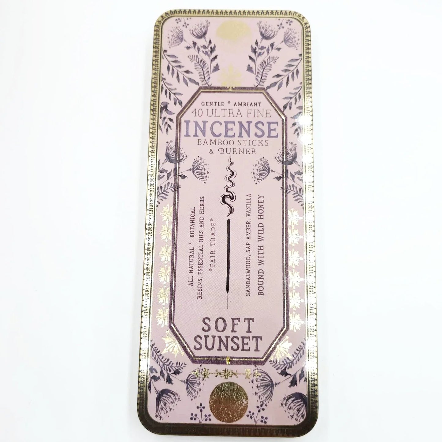 Soft Sunset 40 Premium Incense Sticks & Burner Set