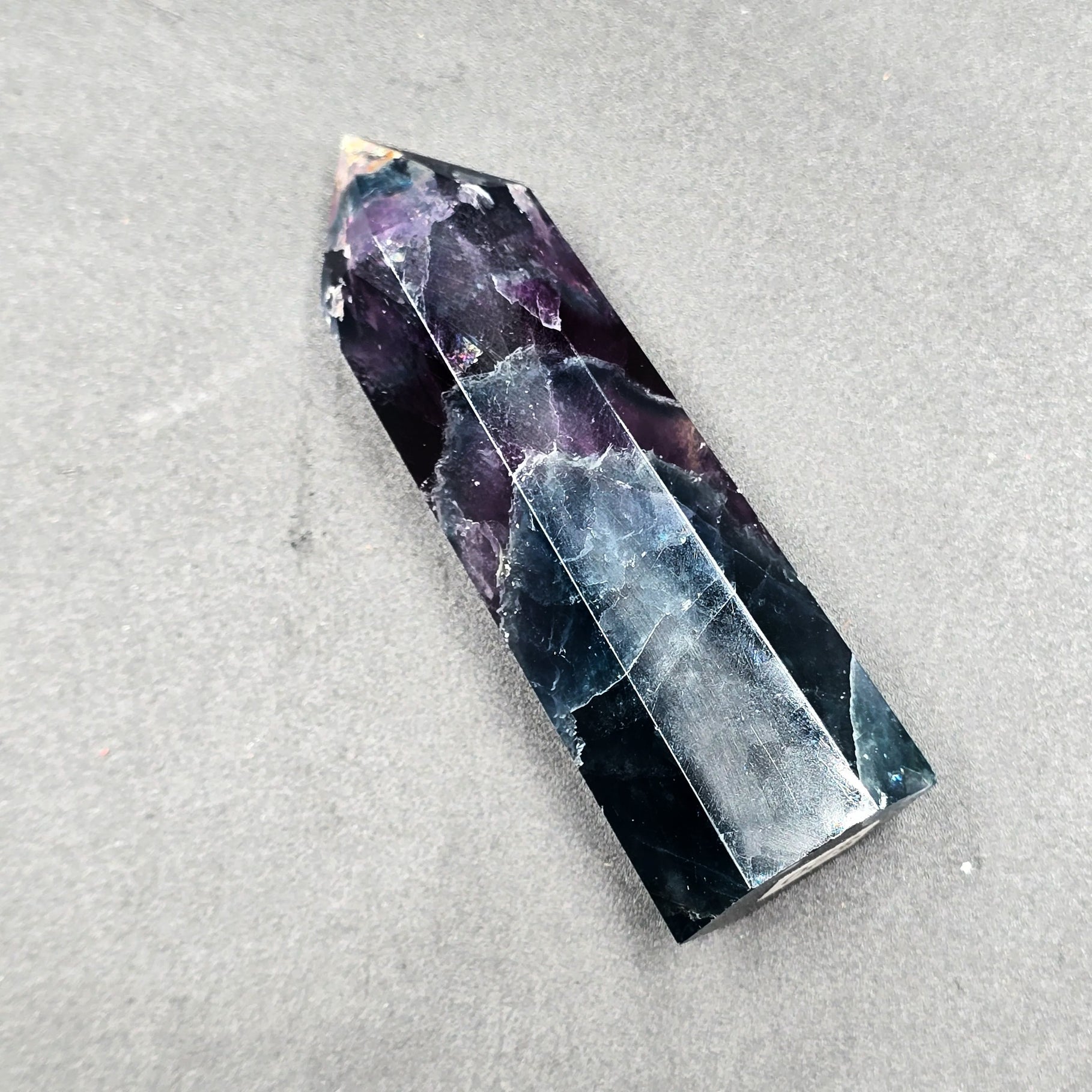 Fluorite Tower Rainbow Fluorite Point 3 1/4" 85mm - Elevated Metaphysical