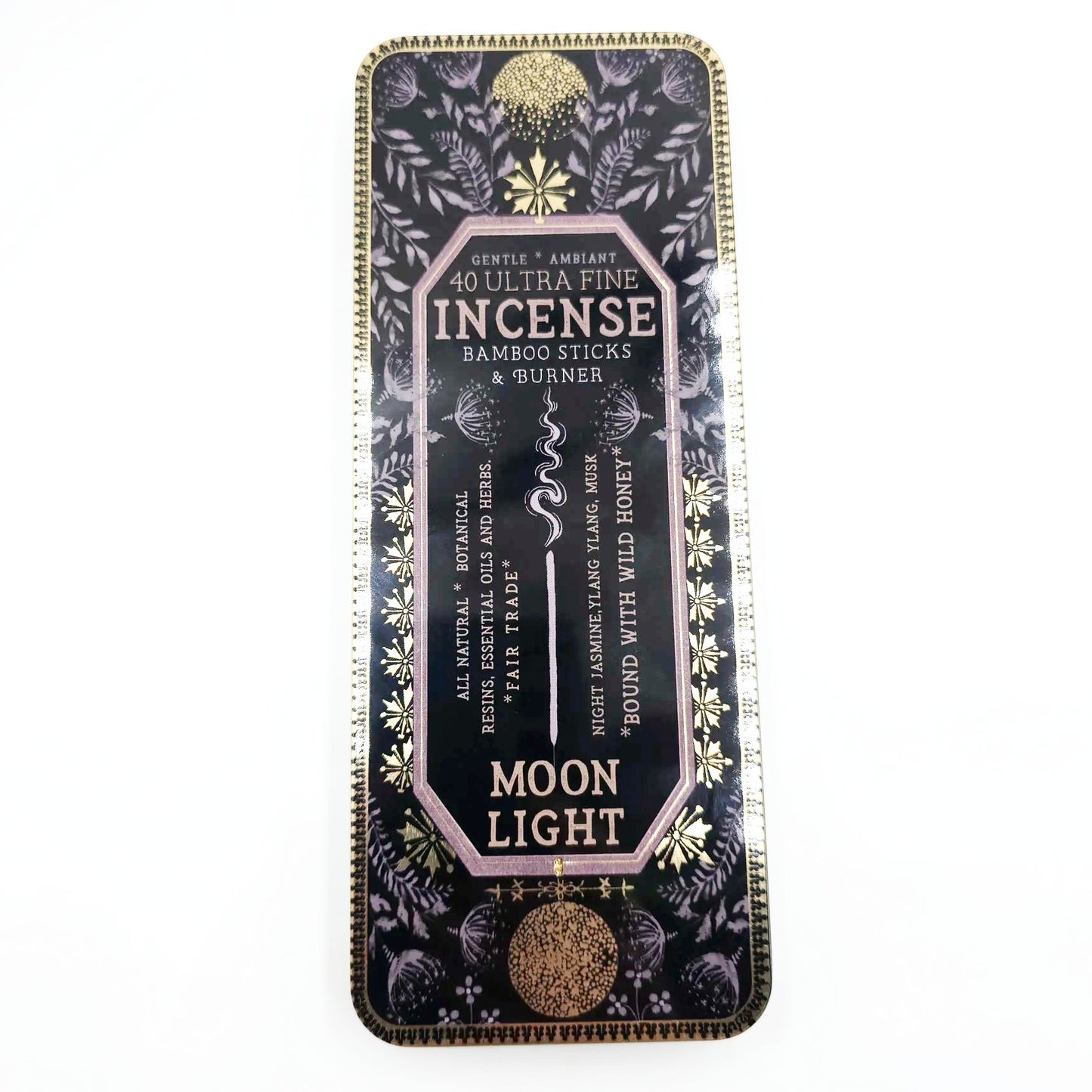 Moon Light 40 Premium Incense Sticks & Burner Set