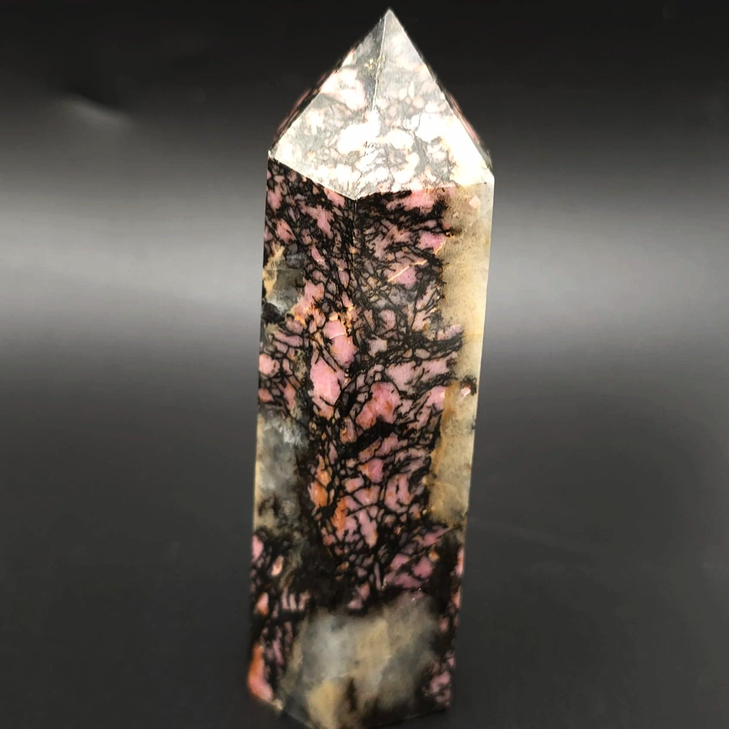 Rhodonite Tower Rhodonite Point 3 1/4" 85mm