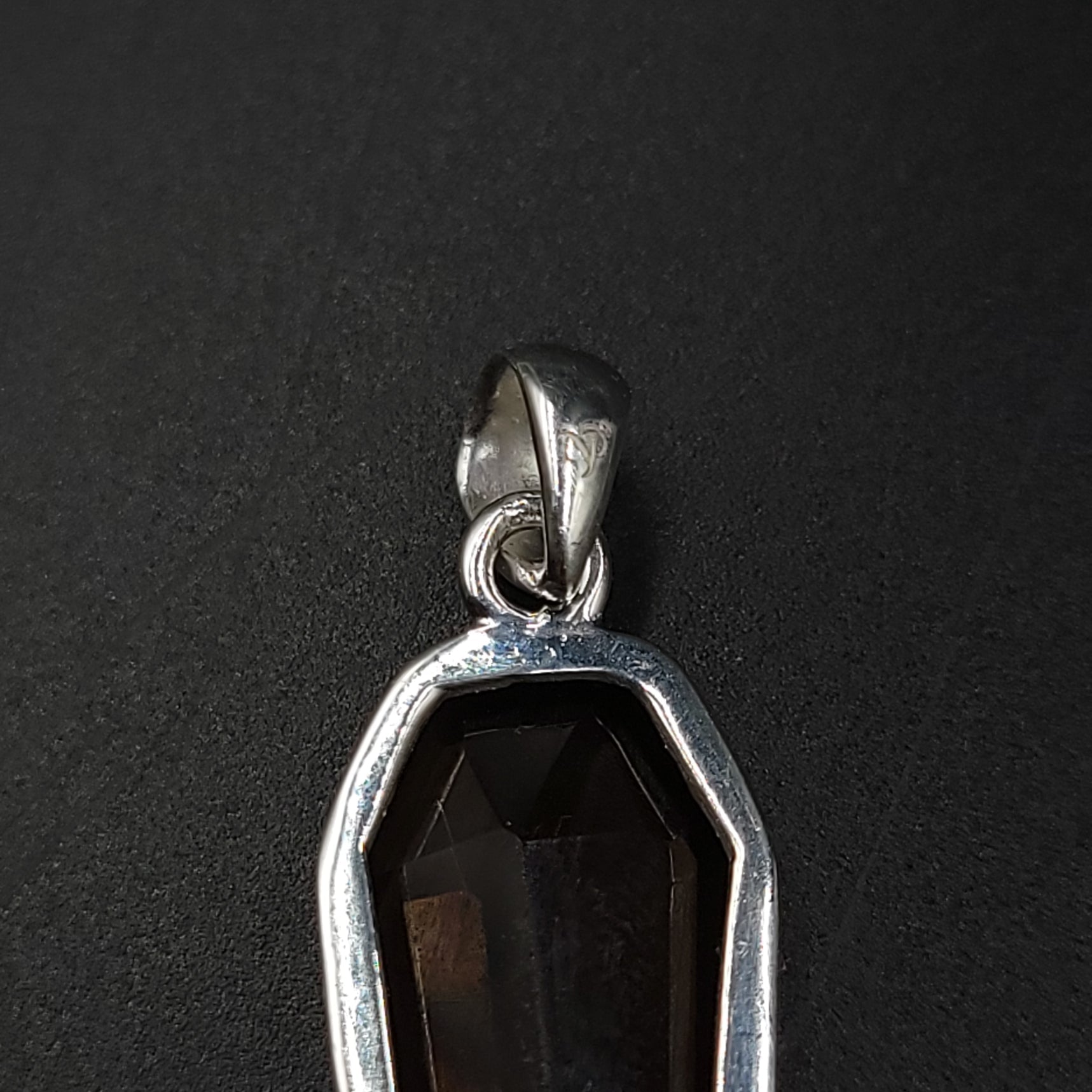 Smoky Quartz Coffin Pendant Sterling Silver Charm - Elevated Metaphysical