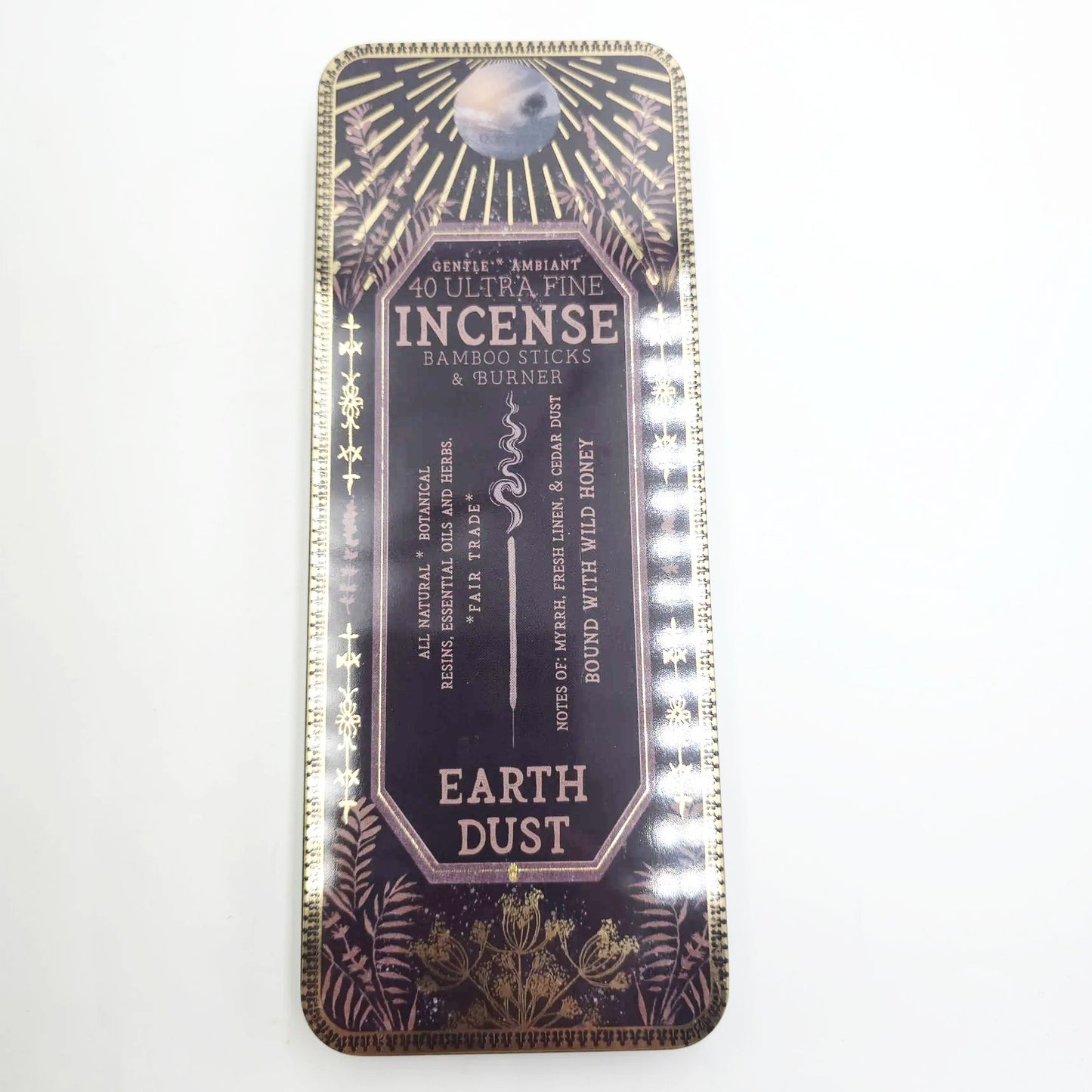 Earth Dust 40 Premium Incense Sticks & Burner Set