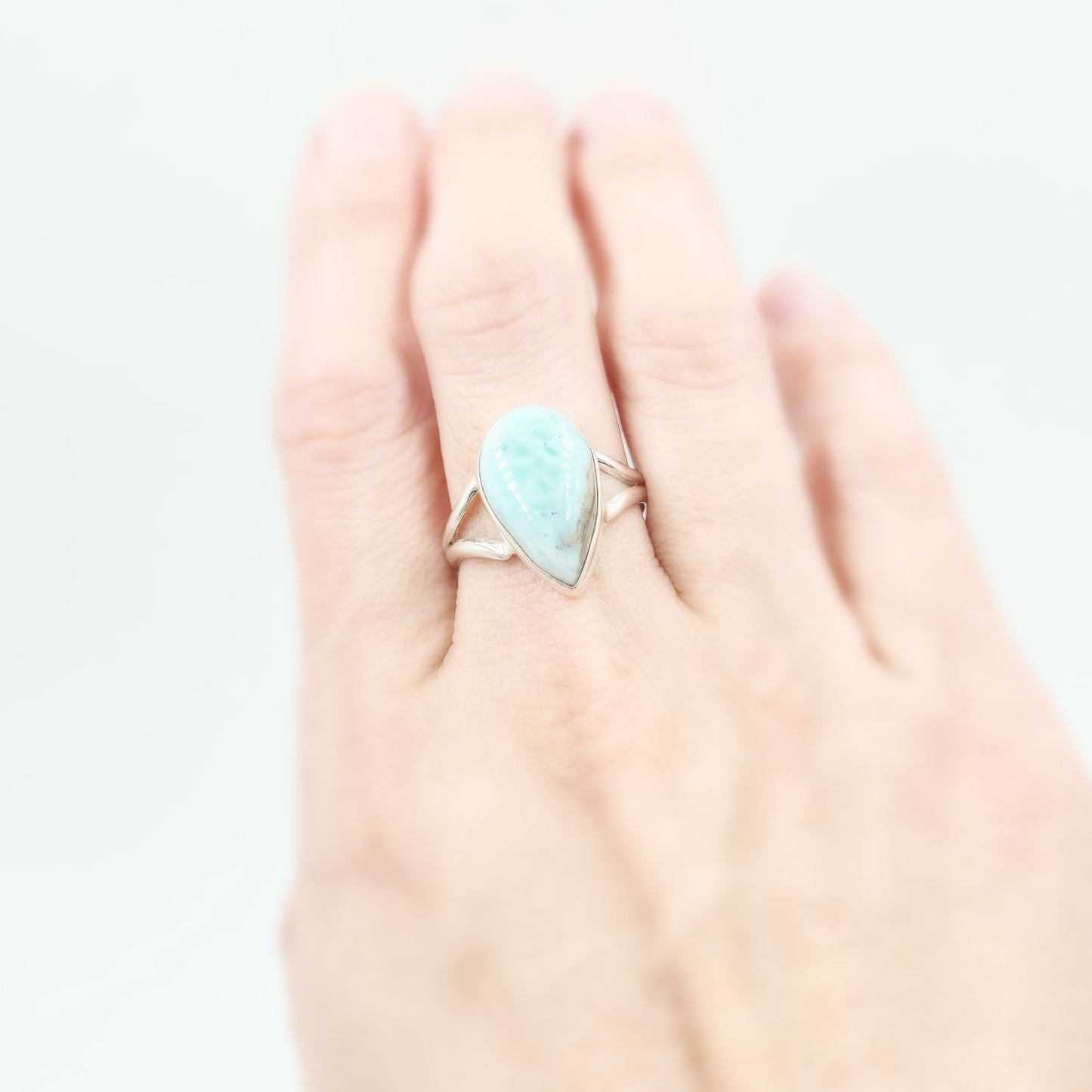 Larimar Ring Sterling Silver Size 9