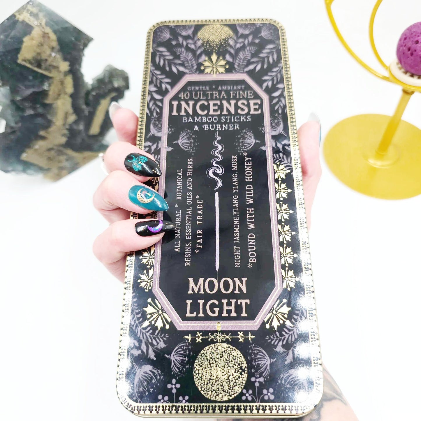 Moon Light 40 Premium Incense Sticks & Burner Set