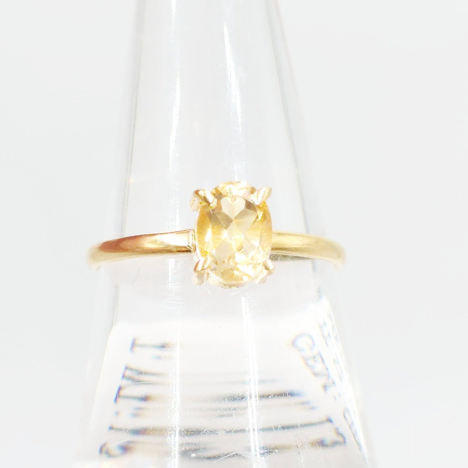 Citrine Ring .75ct Gold Vermeil Sterling Silver Solitaire Size 7 - Elevated Metaphysical