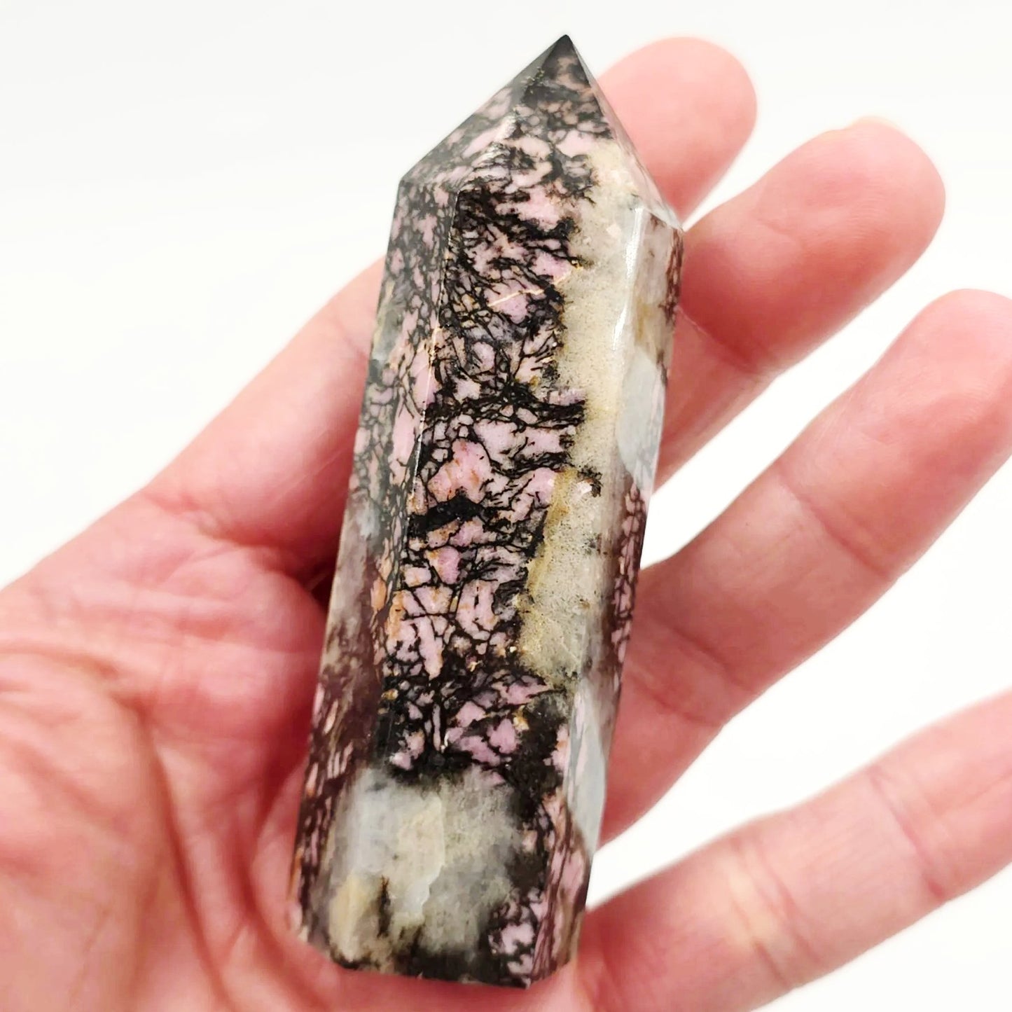 Rhodonite Tower Rhodonite Point 3 1/4" 85mm