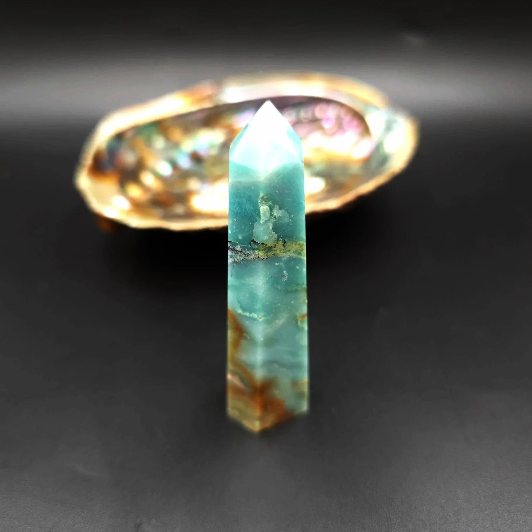 Caribbean Calcite Tower Caribbean Calcite Point 3 1/4" 85mm - Elevated Metaphysical