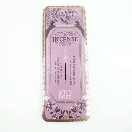 Wild Rose 40 Premium Incense Sticks & Burner Set