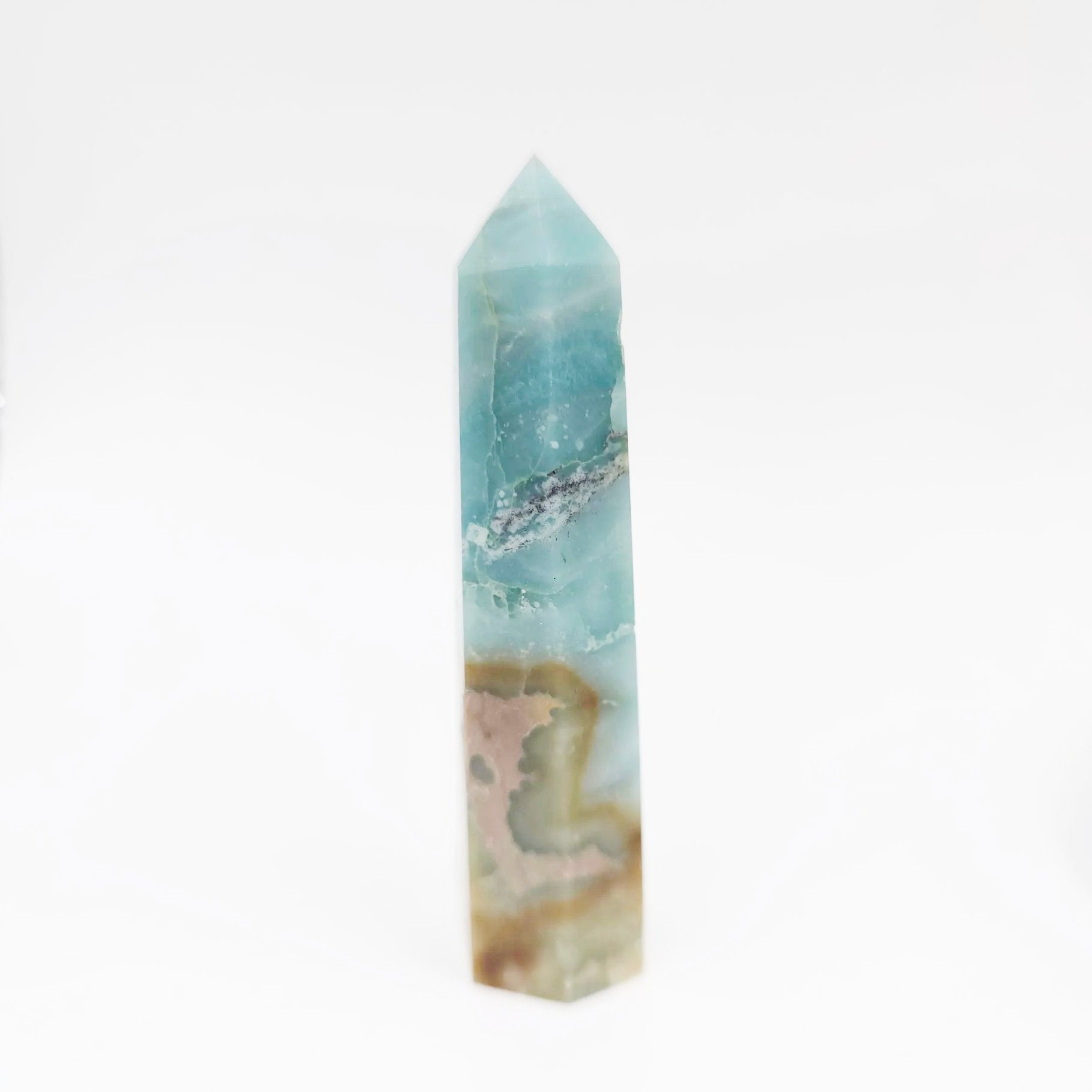 Caribbean Calcite Tower Caribbean Calcite Point 3 1/4" 85mm - Elevated Metaphysical