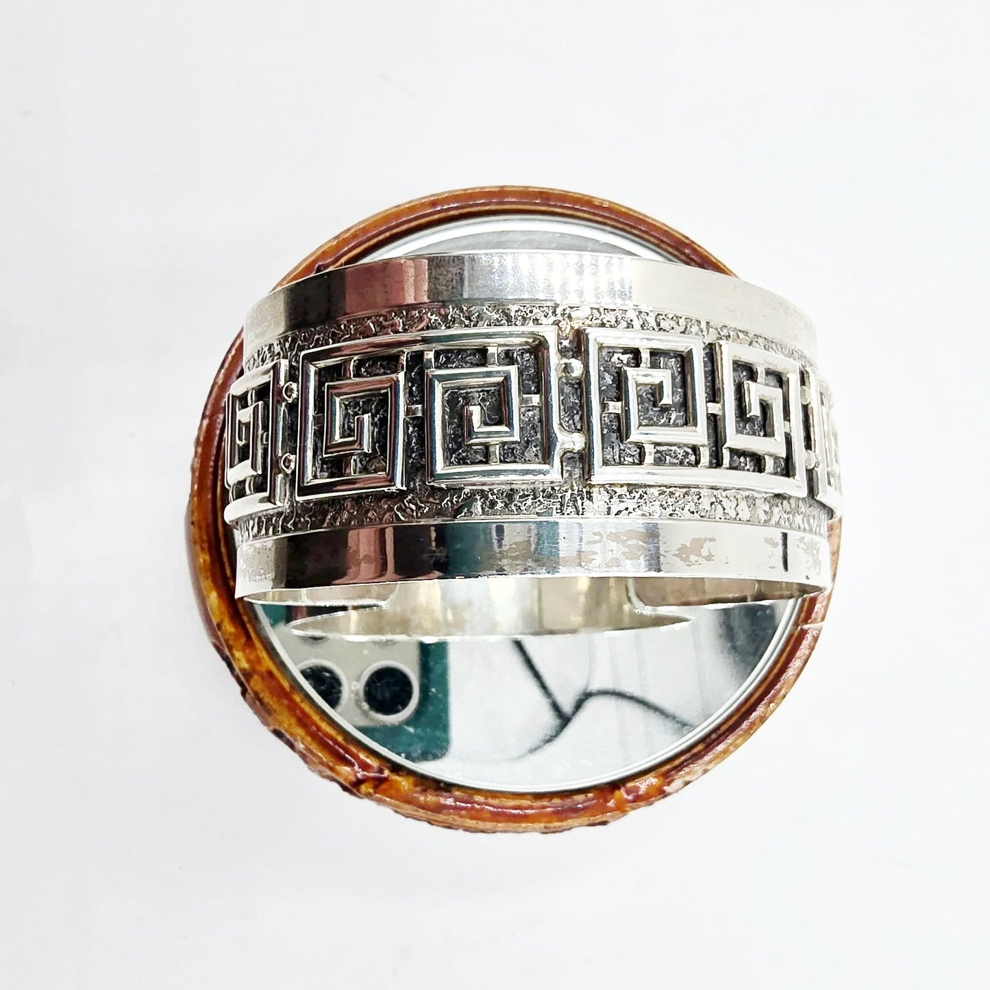 Danecraft Greek Key Sterling Silver Bracelet Cuff - Elevated Metaphysical