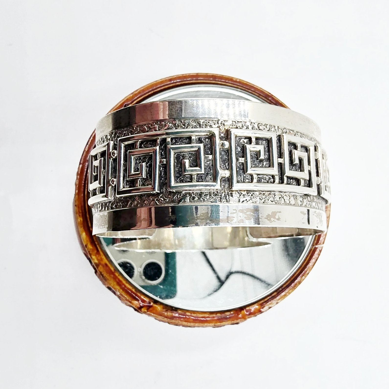 Danecraft Greek Key Sterling Silver Bracelet Cuff - Elevated Metaphysical