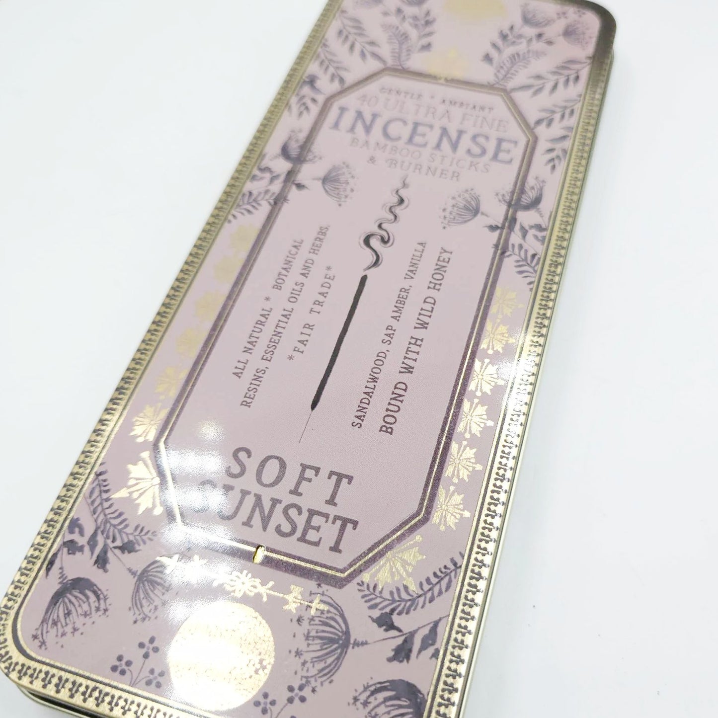 Soft Sunset 40 Premium Incense Sticks & Burner Set