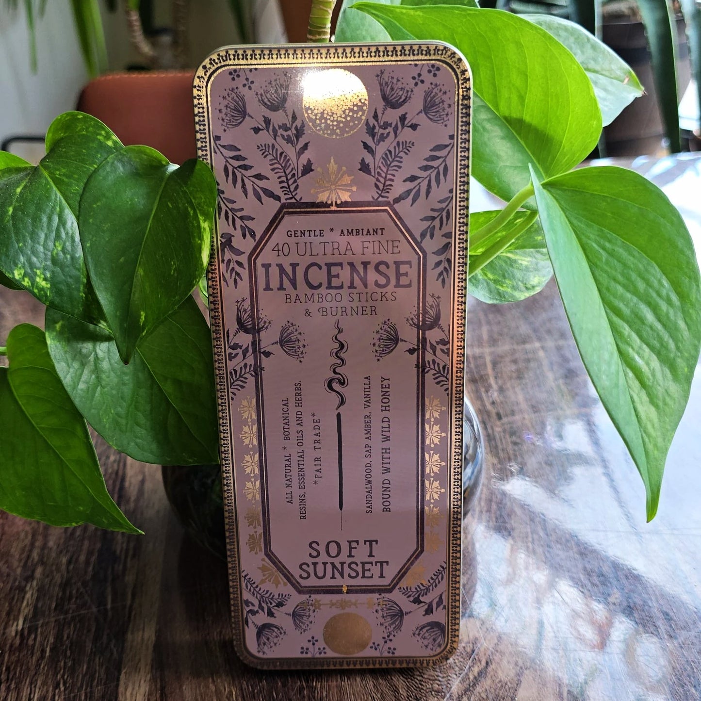 Soft Sunset 40 Premium Incense Sticks & Burner Set
