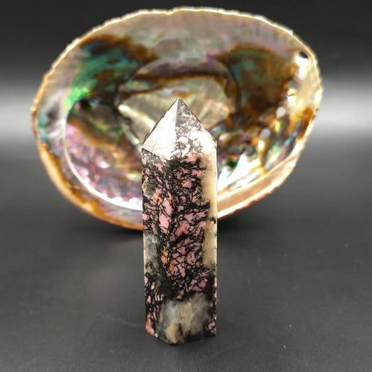 Rhodonite Tower Rhodonite Point 3 1/4" 85mm