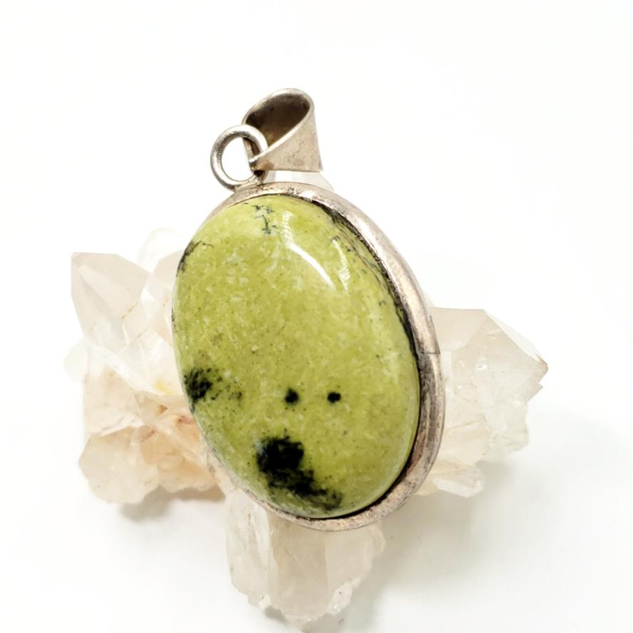 Nephrite Jade Sterling Silver Pendant - Elevated Metaphysical