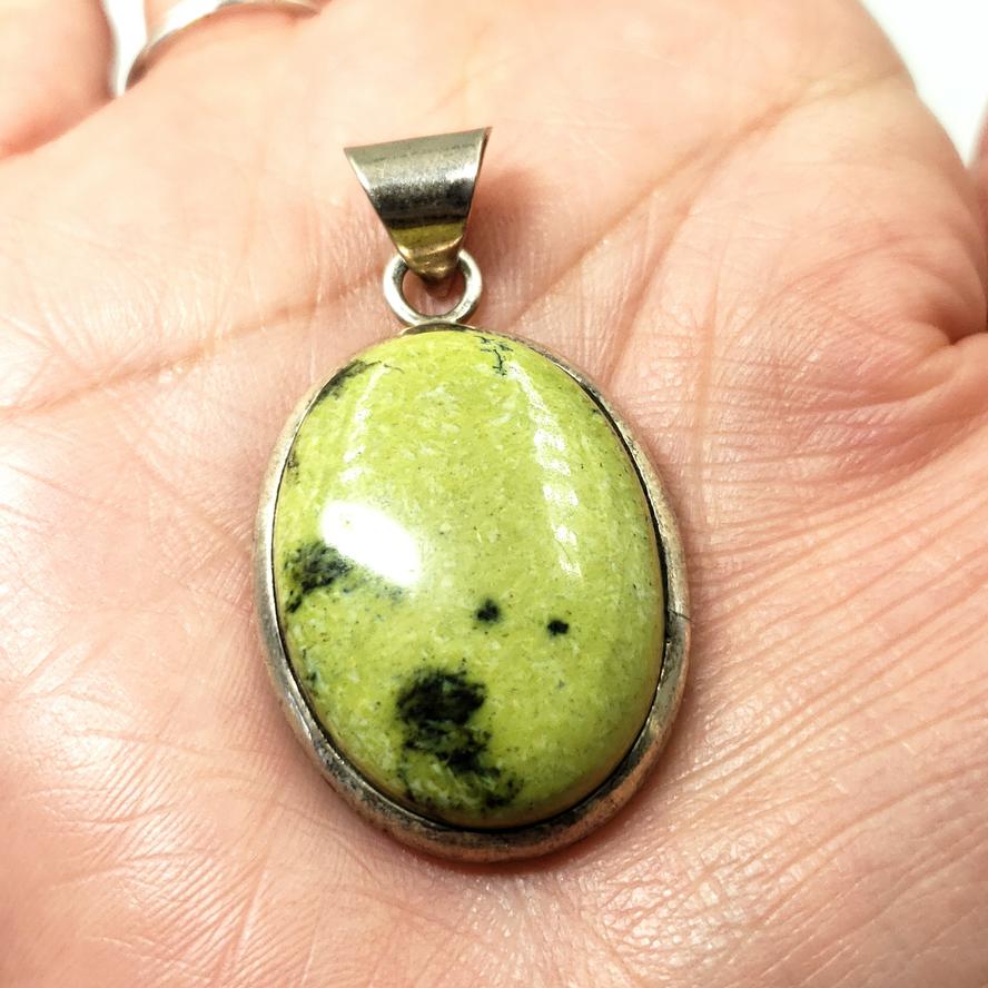 Nephrite Jade Sterling Silver Pendant - Elevated Metaphysical