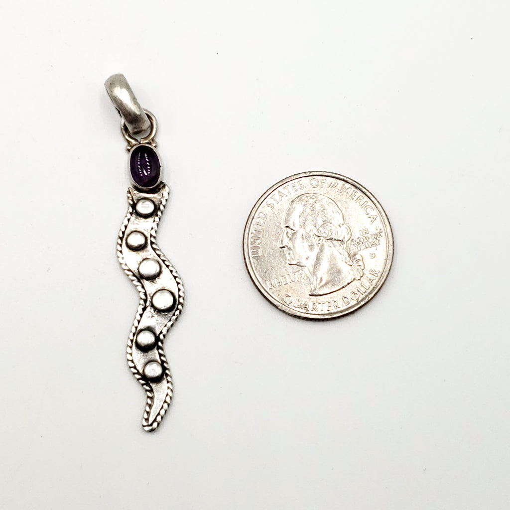 Amethyst Snake Sterling Silver Pendant