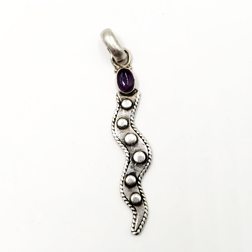 Amethyst Snake Sterling Silver Pendant