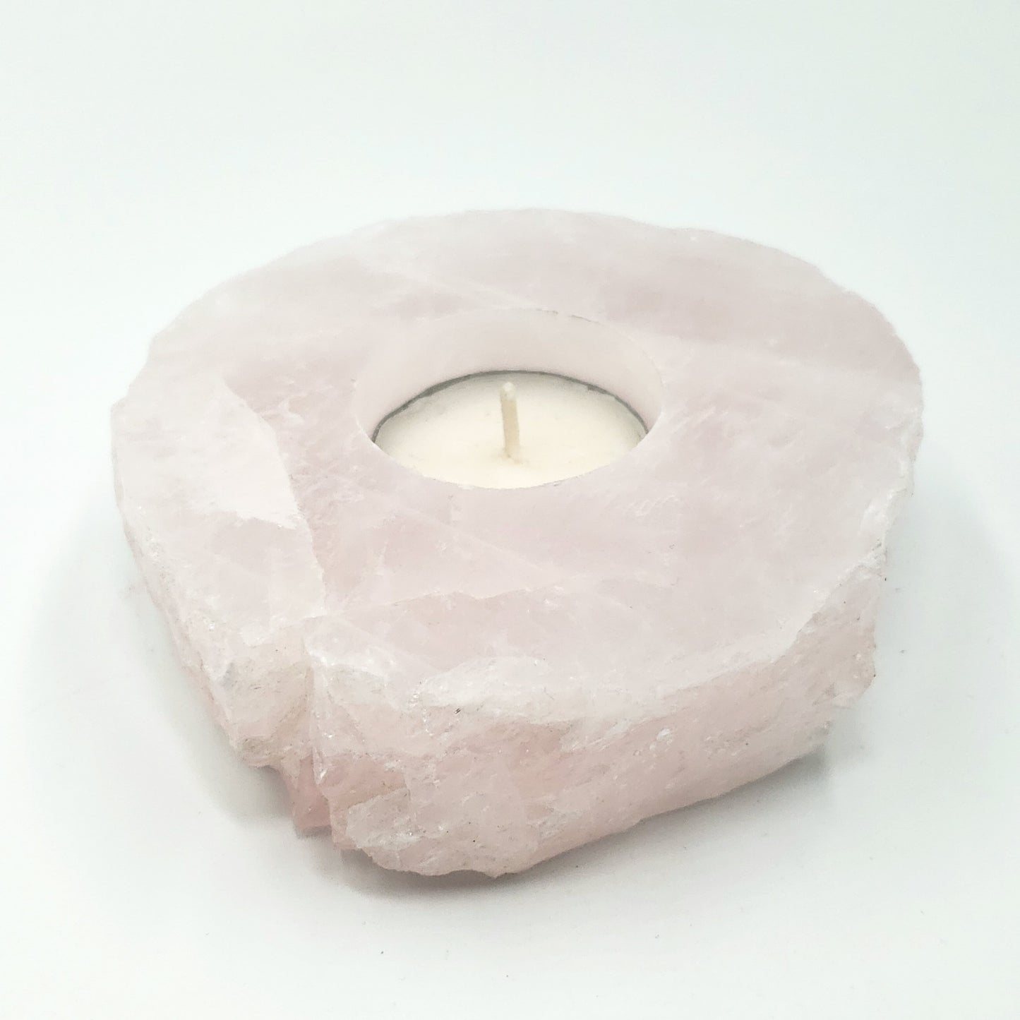 Rose Quartz Candle Holder Polished